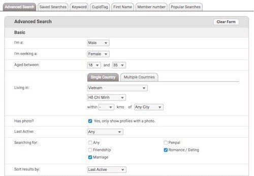 Vietnam Cupid searching